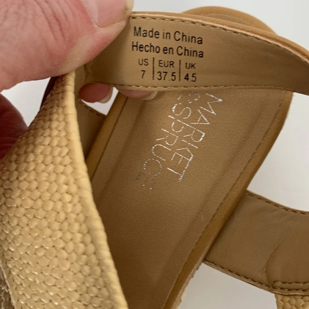 Market & Spruce Celeste wedge espadrille sandal strappy jute tan shoe new 7